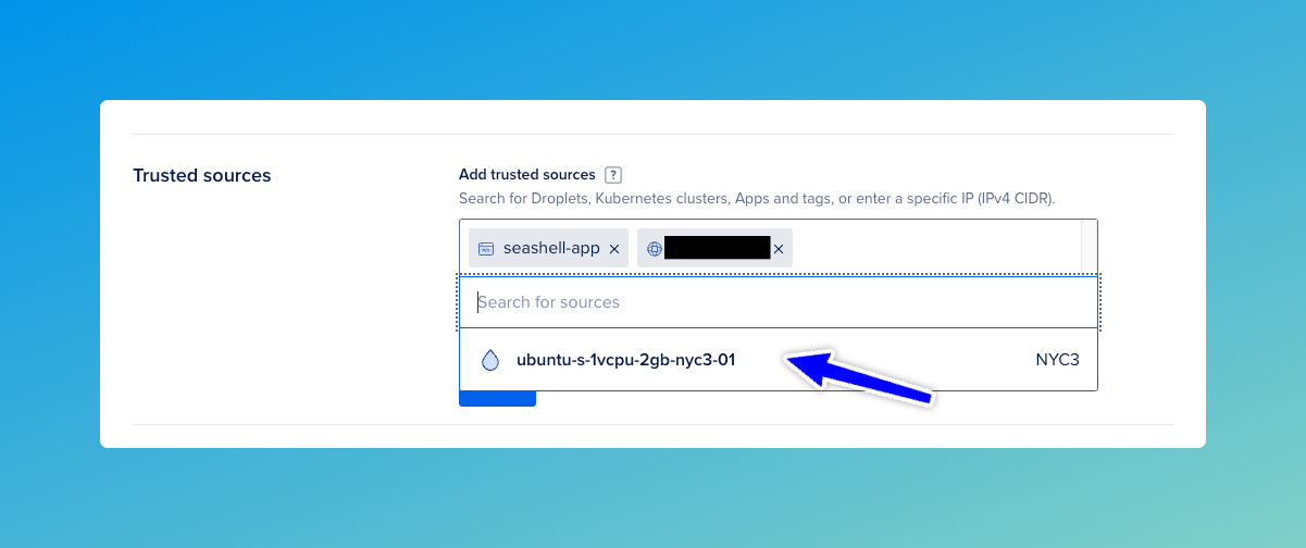 Enable droplet on DB firewall